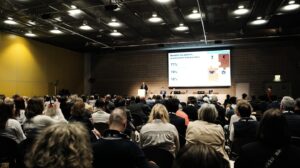Full symposium session at EWMA clinical conference with seated healthcare professionals, part of Smith+Nephew’s clinical event marketing and delegate engagement programme by EatMoreFruit Communications MedEd Medical Education team
