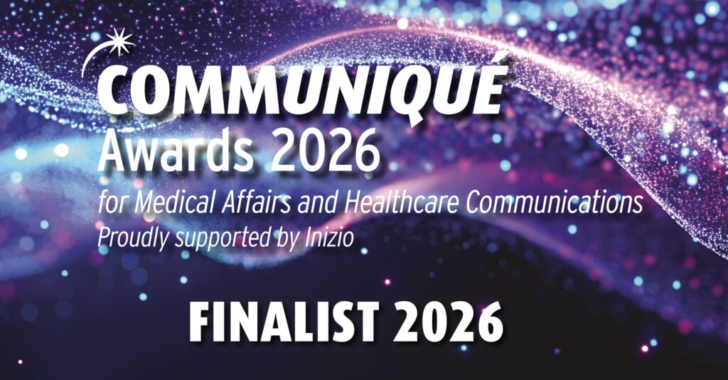 Communiqué Awards 2026 finalist badge for EatMoreFruit Communications, shortlisted for Excellence in Behaviour Change for its chronic wound care campaign.